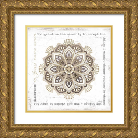 Serenity Gold Ornate Wood Framed Art Print with Double Matting by Rae, Marla