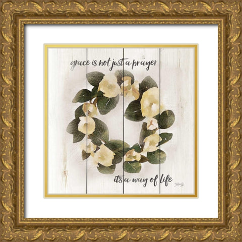 Grace, Its a Way of Life Gold Ornate Wood Framed Art Print with Double Matting by Rae, Marla