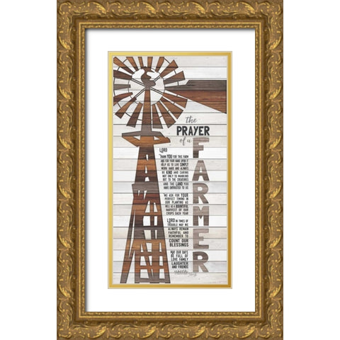 The Prayer of a Farmer Gold Ornate Wood Framed Art Print with Double Matting by Rae, Marla