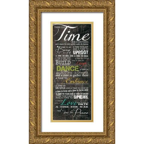 Time for Everything Gold Ornate Wood Framed Art Print with Double Matting by Rae, Marla