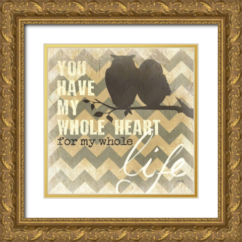 Whole Heart Gold Ornate Wood Framed Art Print with Double Matting by Rae, Marla
