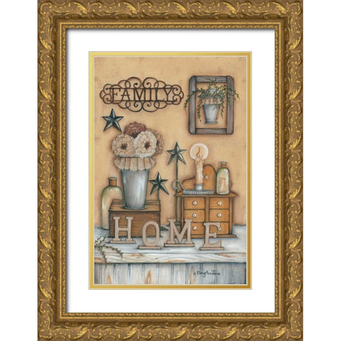 Family Gold Ornate Wood Framed Art Print with Double Matting by June, Mary Ann