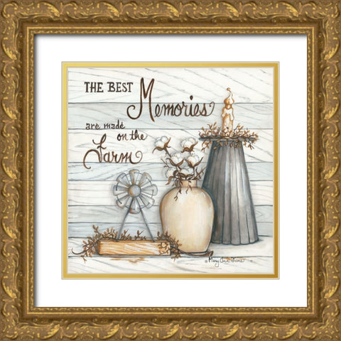 Memories are the Farm Gold Ornate Wood Framed Art Print with Double Matting by June, Mary Ann