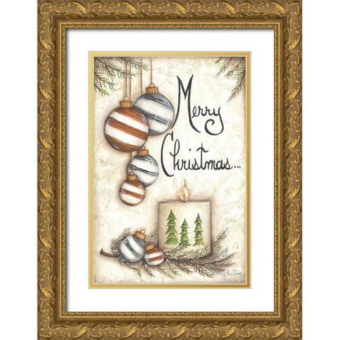 Merry Christmas to You Gold Ornate Wood Framed Art Print with Double Matting by June, Mary Ann