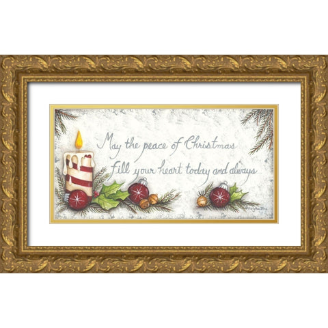 The Peace of Christmas Gold Ornate Wood Framed Art Print with Double Matting by June, Mary Ann