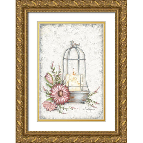Pretty Cloche Gold Ornate Wood Framed Art Print with Double Matting by June, Mary Ann