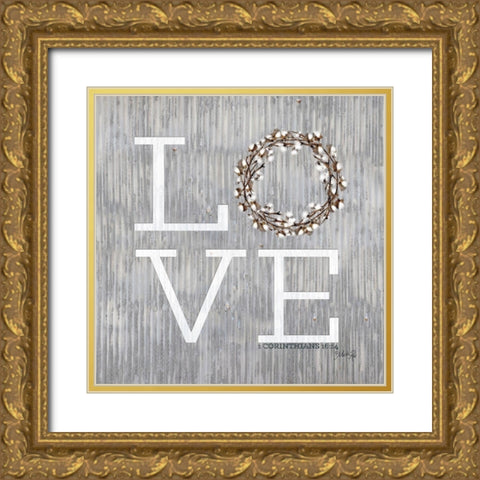 Love    Gold Ornate Wood Framed Art Print with Double Matting by Rae, Marla