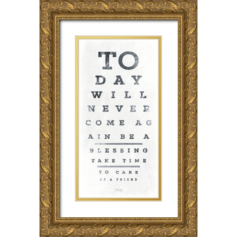 Eye Chart I Gold Ornate Wood Framed Art Print with Double Matting by Rae, Marla