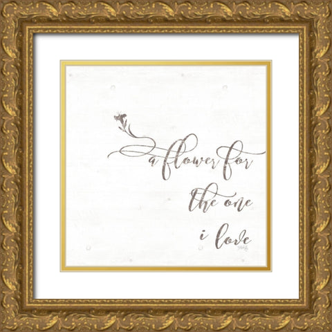A Flower for the One I Love Gold Ornate Wood Framed Art Print with Double Matting by Rae, Maria