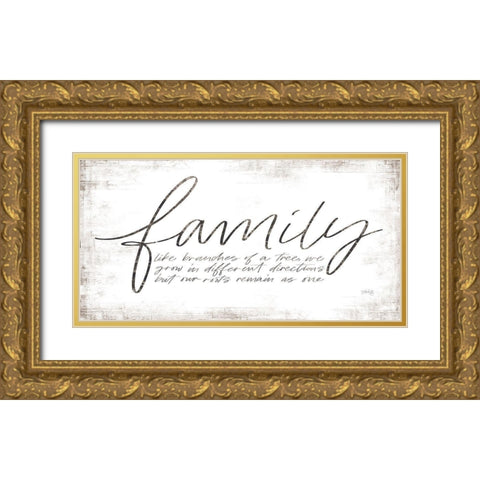 Family - Like Branches of a Tree Gold Ornate Wood Framed Art Print with Double Matting by Rae, Maria