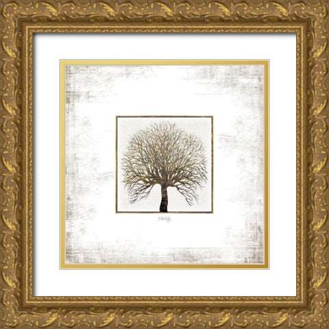 Tree Squared Gold Ornate Wood Framed Art Print with Double Matting by Rae, Marla