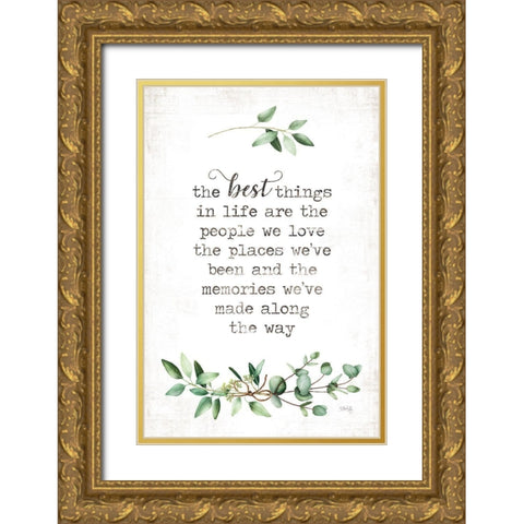 The Best Things Gold Ornate Wood Framed Art Print with Double Matting by Rae, Marla