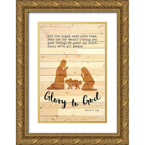 Glory to God Gold Ornate Wood Framed Art Print with Double Matting by Rae, Marla