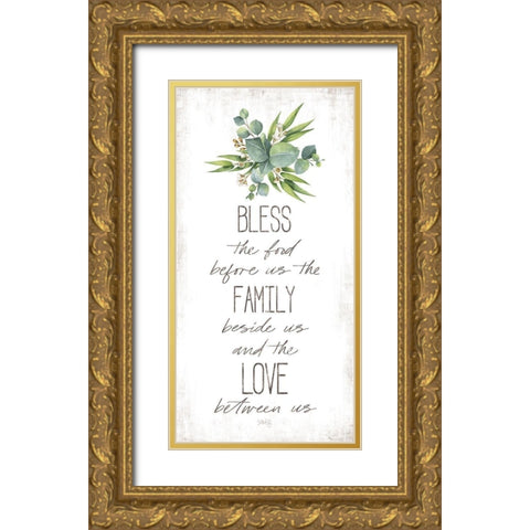 Dinner Blessing Gold Ornate Wood Framed Art Print with Double Matting by Rae, Marla