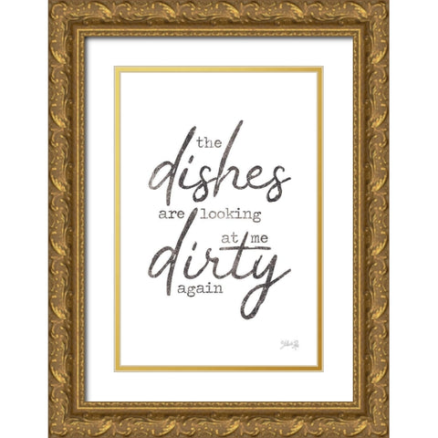 Dirty Dishes Gold Ornate Wood Framed Art Print with Double Matting by Rae, Marla