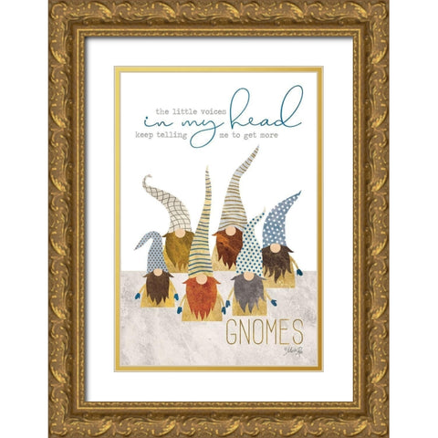 Get More Gnomes Gold Ornate Wood Framed Art Print with Double Matting by Rae, Marla
