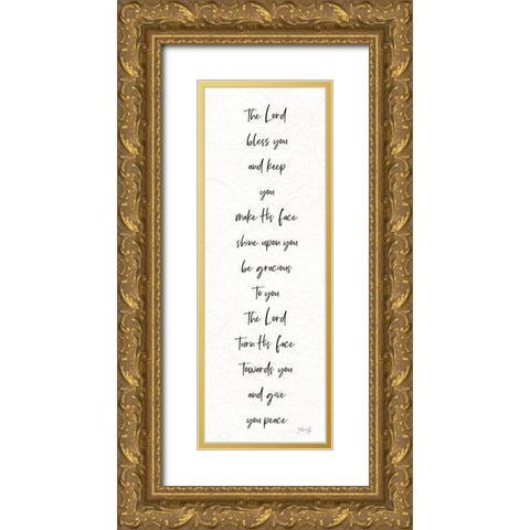 The Lord Bless You Gold Ornate Wood Framed Art Print with Double Matting by Rae, Marla