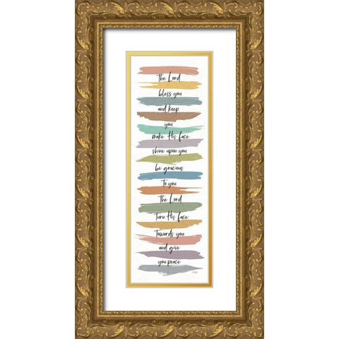 Rainbow Lord Bless You  Gold Ornate Wood Framed Art Print with Double Matting by Rae, Marla