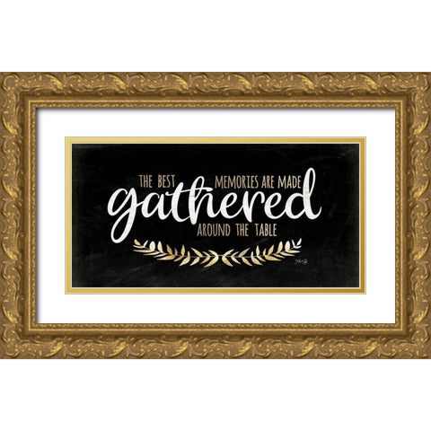 Gathered Around the Table II Gold Ornate Wood Framed Art Print with Double Matting by Rae, Marla