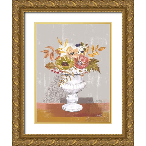 Fall Floral II Gold Ornate Wood Framed Art Print with Double Matting by Rae, Marla