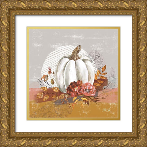 Fall Floral III Gold Ornate Wood Framed Art Print with Double Matting by Rae, Marla
