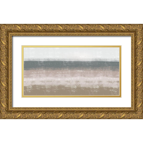 Striped Abstract 3 Gold Ornate Wood Framed Art Print with Double Matting by Rae, Marla