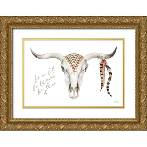 Be Wild II Gold Ornate Wood Framed Art Print with Double Matting by Rae, Marla