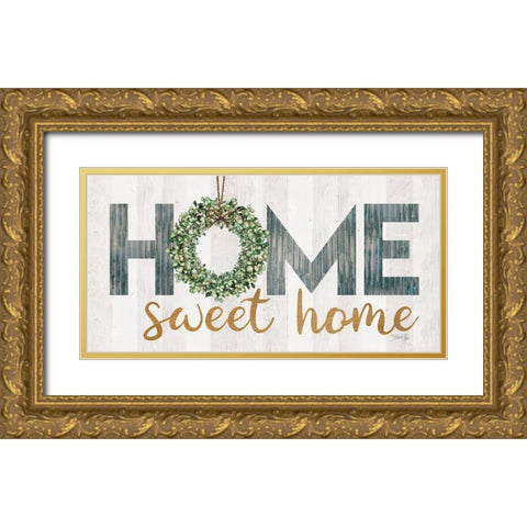 Home Sweet Home Gold Ornate Wood Framed Art Print with Double Matting by Rae, Marla