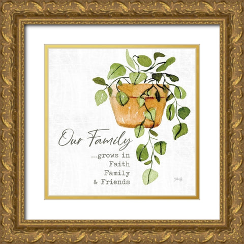 Our Family Gold Ornate Wood Framed Art Print with Double Matting by Rae, Marla