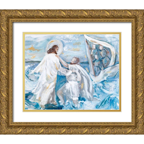 Deep Waters Gold Ornate Wood Framed Art Print with Double Matting by Kissell, Mackenzie