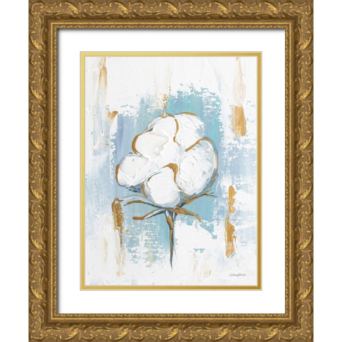 Cotton Boll  Gold Ornate Wood Framed Art Print with Double Matting by Kissell, Mackenzie