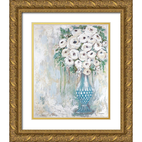 Elegant Floral Gold Ornate Wood Framed Art Print with Double Matting by Kissell, Mackenzie