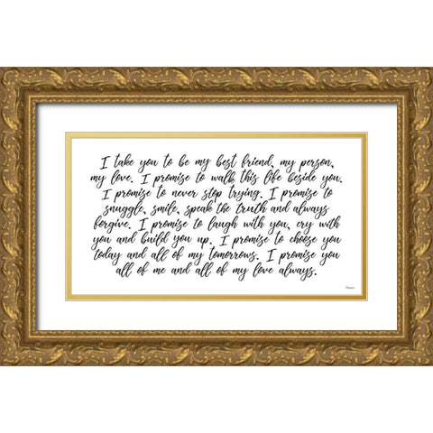 My Vow to You Gold Ornate Wood Framed Art Print with Double Matting by Michelle, Misty