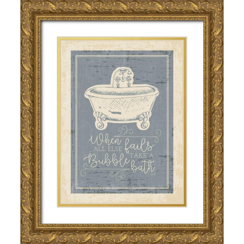 Bubble Bath Gold Ornate Wood Framed Art Print with Double Matting by Michelle, Misty