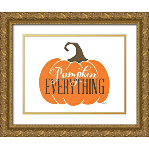 Pumpkin Everything Pumpkin Gold Ornate Wood Framed Art Print with Double Matting by Michelle, Misty