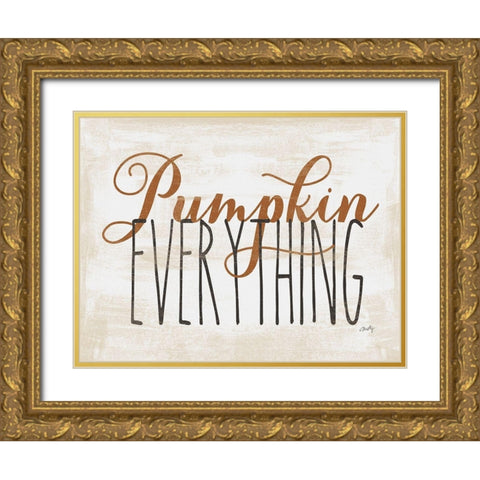 Pumpkin Everything Gold Ornate Wood Framed Art Print with Double Matting by Michelle, Misty