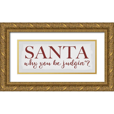 Santa Judgin  Gold Ornate Wood Framed Art Print with Double Matting by Michelle, Misty