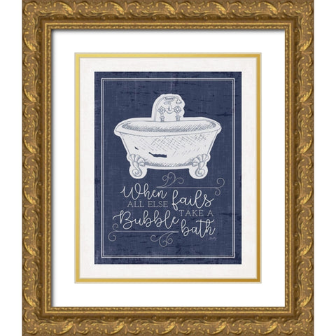 Bubble Bath    Gold Ornate Wood Framed Art Print with Double Matting by Michelle, Misty