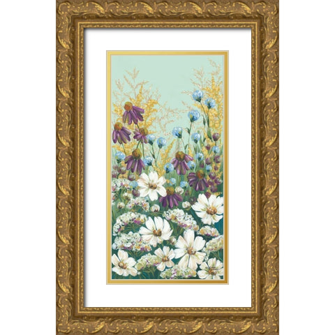 Floral Field Day Gold Ornate Wood Framed Art Print with Double Matting by Norman, Michele