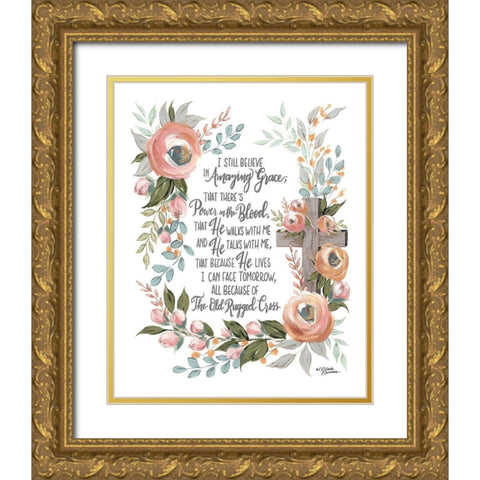 I Still Believe (white background) Gold Ornate Wood Framed Art Print with Double Matting by Norman, Michele