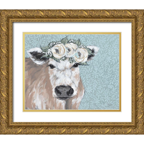 Julia     Gold Ornate Wood Framed Art Print with Double Matting by Norman, Michele