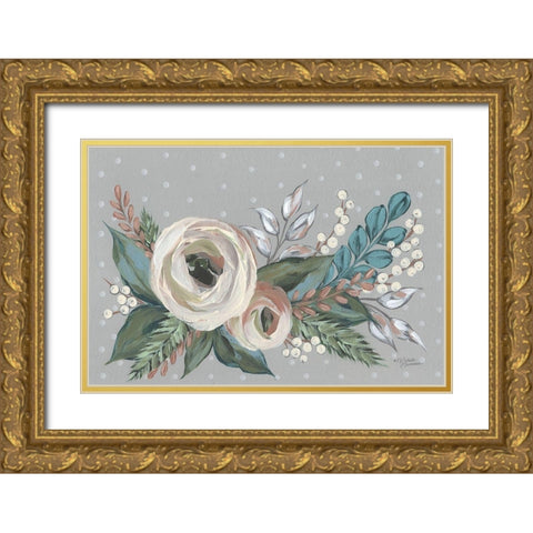 Floral Beauty Gold Ornate Wood Framed Art Print with Double Matting by Norman, Michele