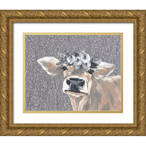 Sally Gold Ornate Wood Framed Art Print with Double Matting by Norman, Michele