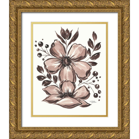 Sepia Garden Gold Ornate Wood Framed Art Print with Double Matting by Norman, Michele
