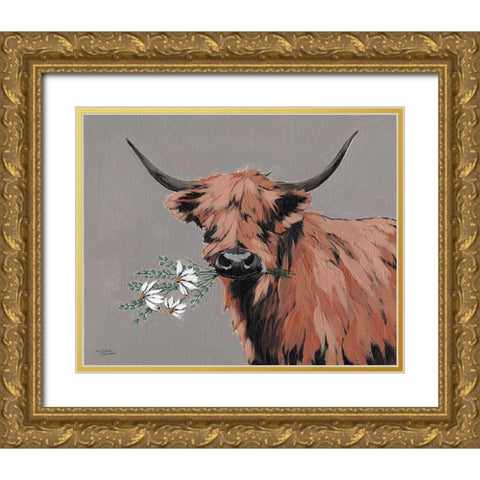 Daisy Mae Gold Ornate Wood Framed Art Print with Double Matting by Norman, Michele