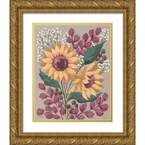 Sunny Faces Gold Ornate Wood Framed Art Print with Double Matting by Norman, Michele