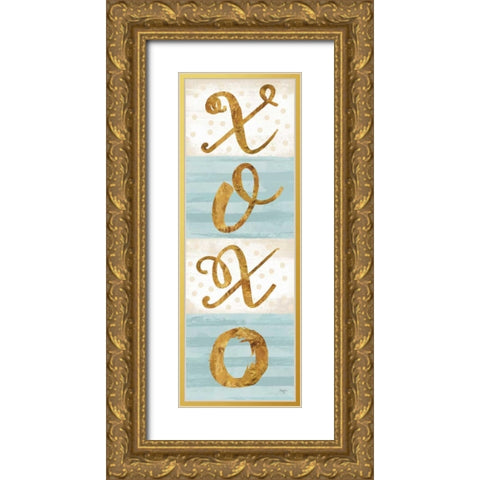 XOXO Gold Ornate Wood Framed Art Print with Double Matting by Mollie B.