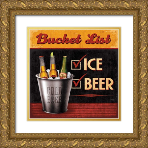 Bucket List Gold Ornate Wood Framed Art Print with Double Matting by Mollie B.