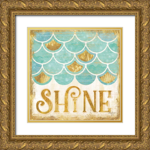Shine Gold Ornate Wood Framed Art Print with Double Matting by Mollie B.