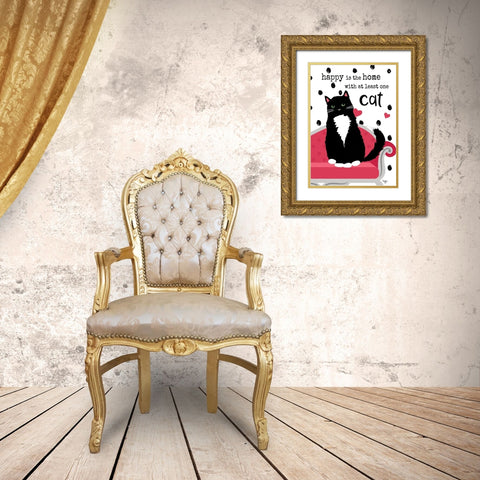 At Least One Cat Gold Ornate Wood Framed Art Print with Double Matting by Mollie B.